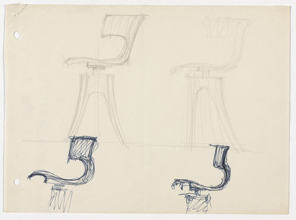 Conchoidal Chair without Arms (Elevation sketches)