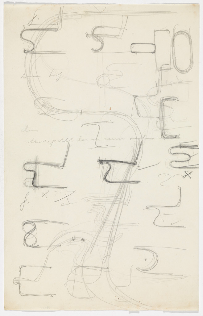 Chair without Arms (Tugendhat-related studies) (Elevation sketches)