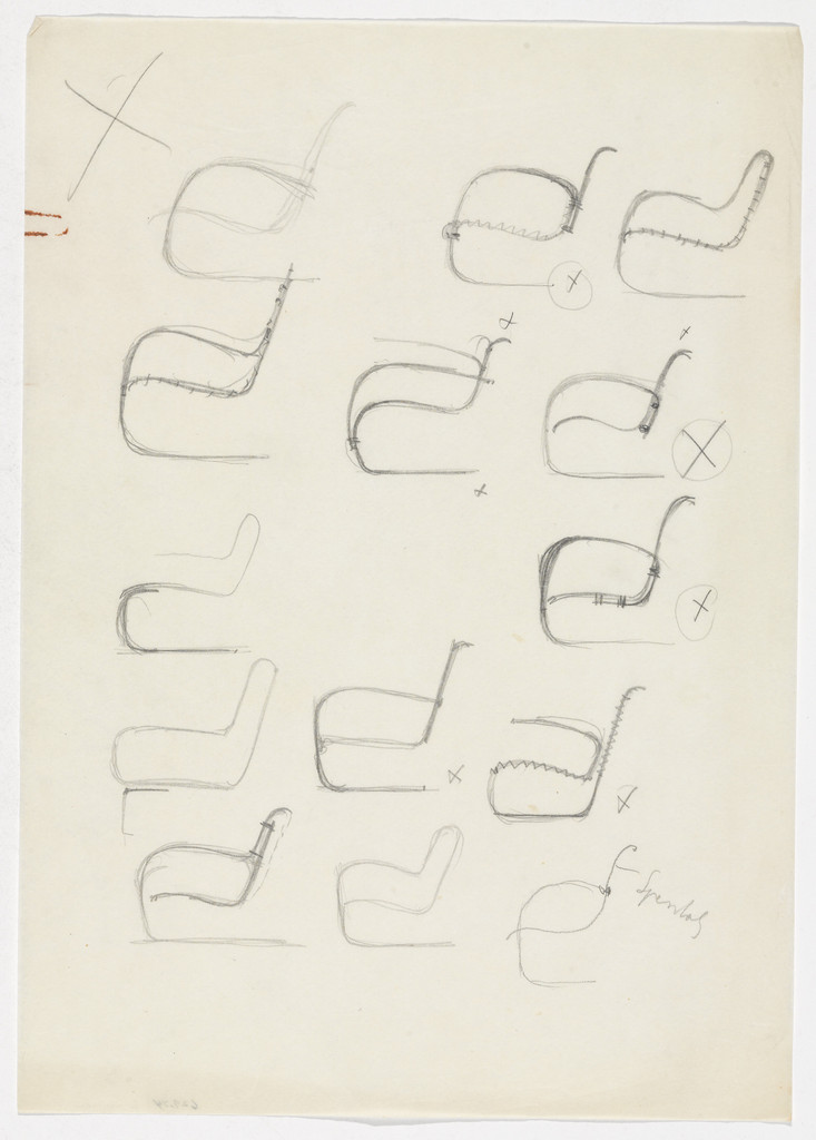 Lounge Chair with and without Arms (Fourteen elevation sketches)