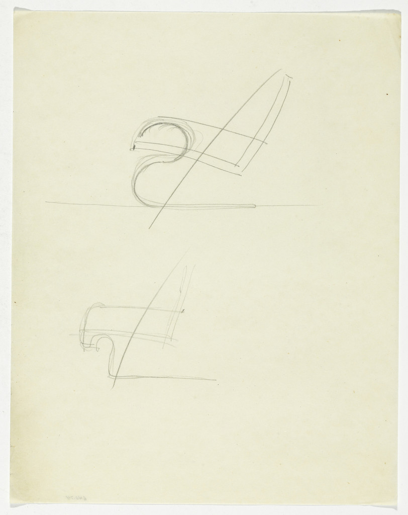 Lounge Chair with Arms (Two elevation sketches)