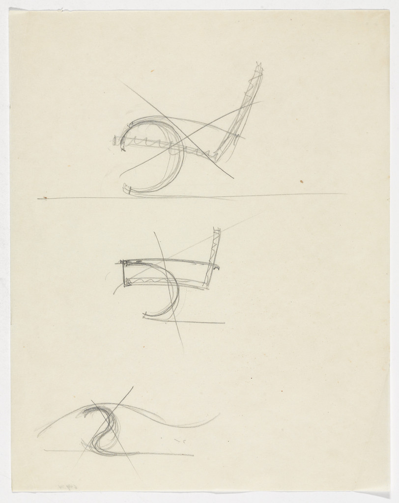 Reclining Chair without Arms. Lounge Chair with Arms. (Elevation sketches)
