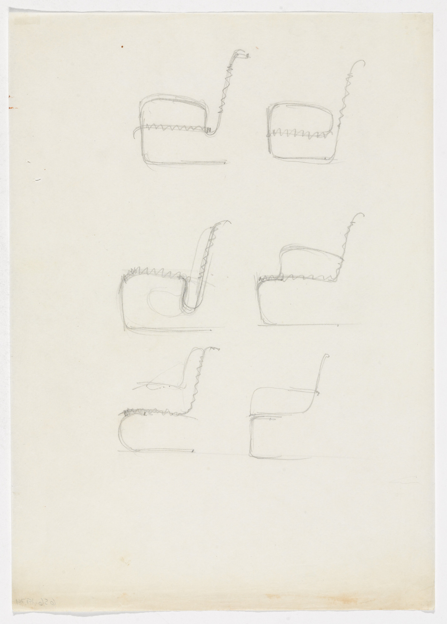 Ludwig Mies Van Der Rohe Chairs With Arms Three Elevation Sketches 1934 Moma