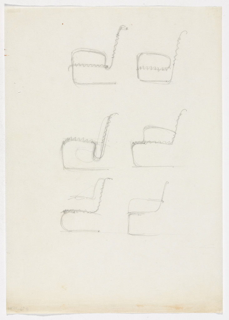 Chairs with Arms (Three elevation sketches)