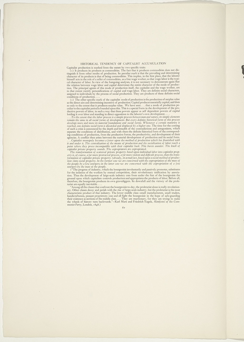 Hugo Gellert. Plate (folio 126) from &#39;Capital&#39; in Pictures. 1933