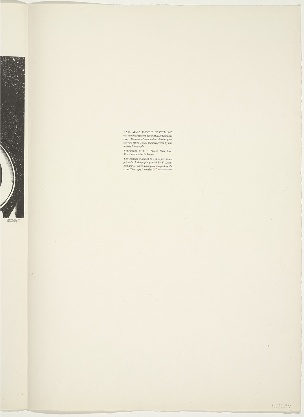 Hugo Gellert. Plate (folio 127) from &#39;Capital&#39; in Pictures. 1933