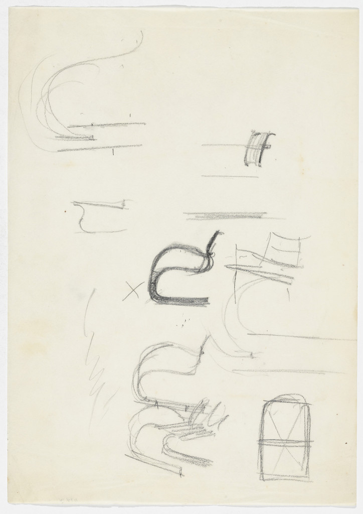 Chair with Arms. Unidentifiable sketches. (Elevation sketch)