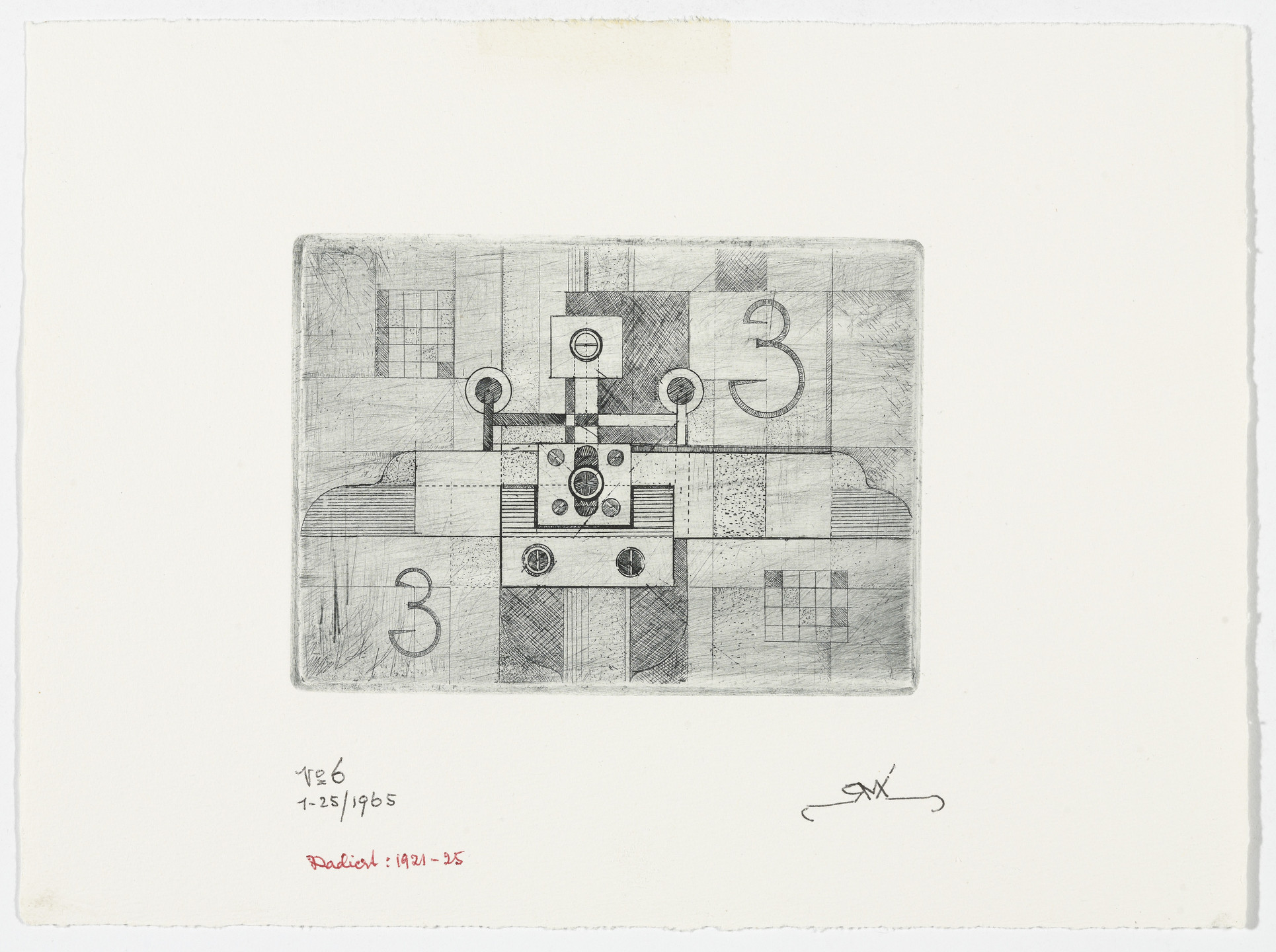 Robert Michel. Yale Trial Plate (Yale-Versuchsplatte) from The Mystery und dieses Rätsels Lösung. 1921–25, published 1965