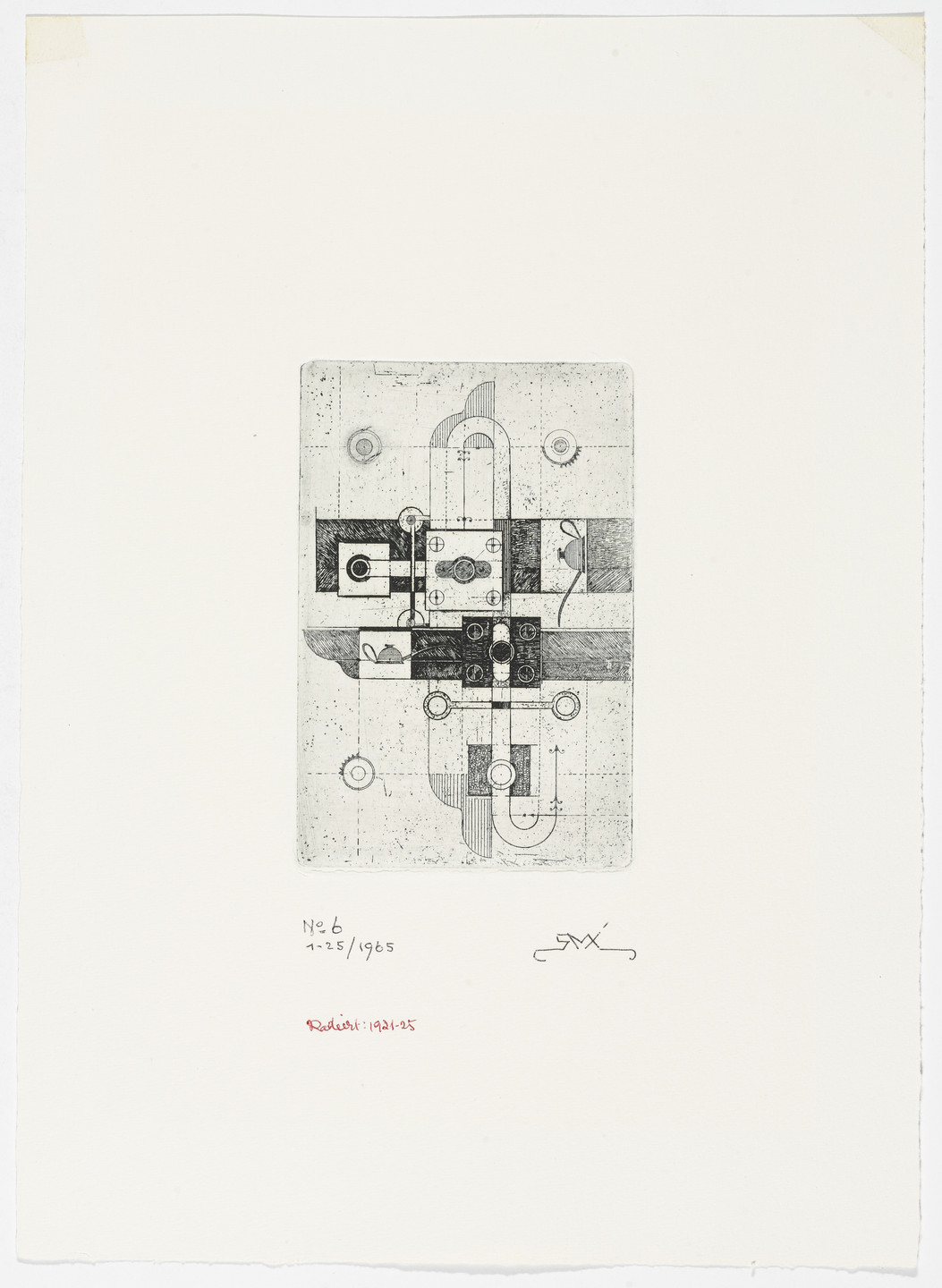 Robert Michel. Yale Vertical Plate (Yale-Vertikalplatte) from The Mystery und dieses Rätsels Lösung. 1921–25, published 1965
