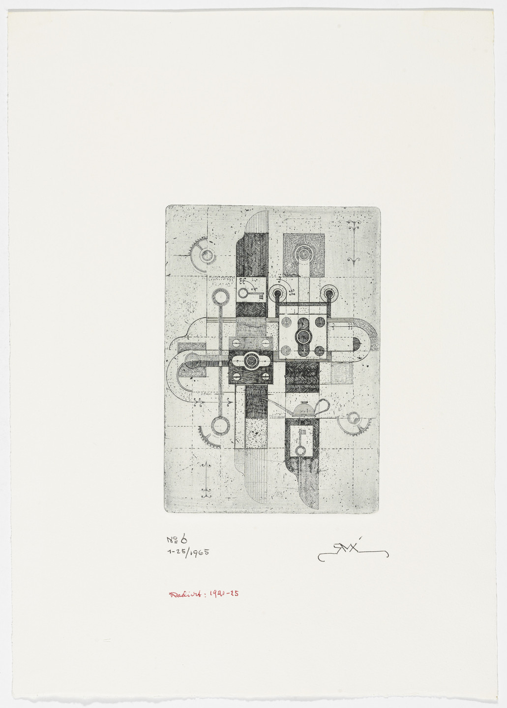 Robert Michel. Yale Vertical Plate (Yale-Vertikalplatte) from The Mystery und dieses Rätsels Lösung. 1921–25, published 1965