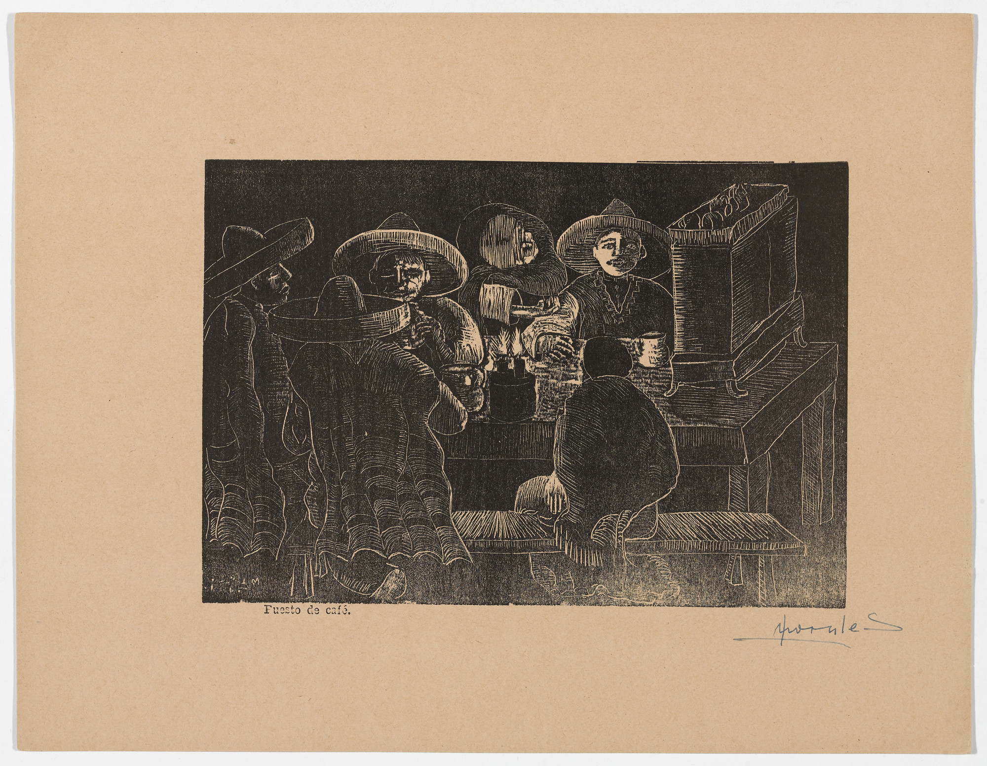 Jesús Morales Aguilar. Coffee Stall ( Puesto de café ) from Album of Prints ( Album de grabados )