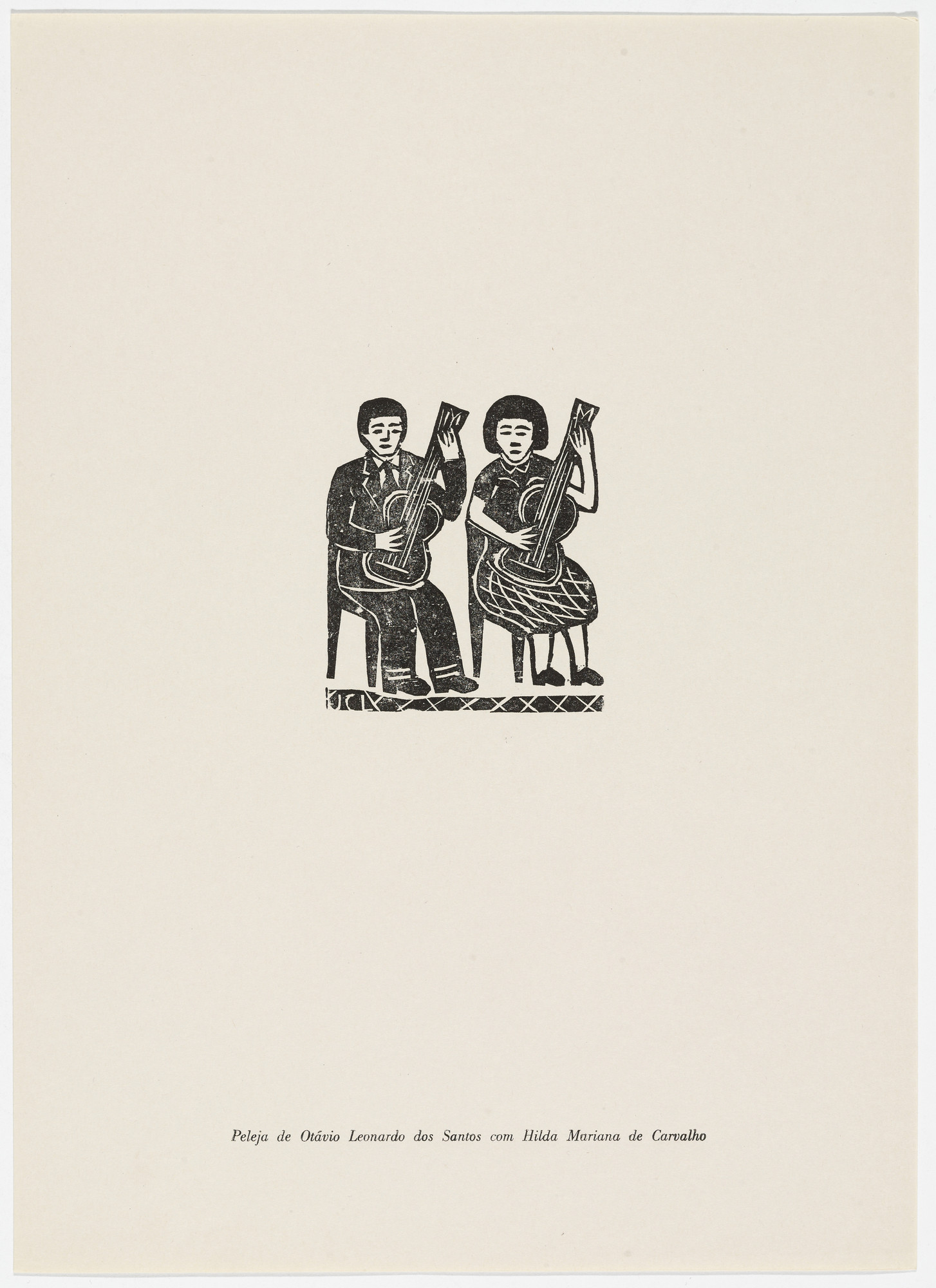 José Costa Leite. Peleja de Otávio Leonardo dos Santos com Hilda Mariana de Carvalho from the portfolio Xilogravura Popular do Nordeste (Popular Woodcuts of the Northeast)