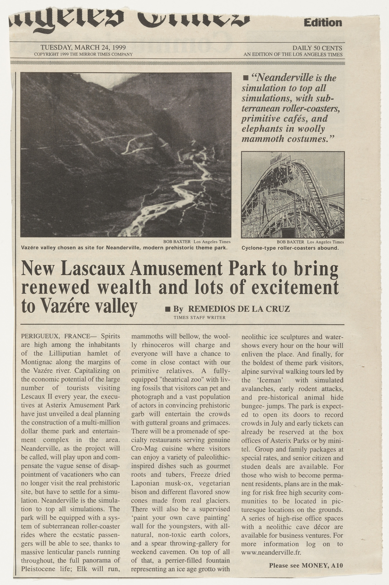 Vik Muniz. New Lascaux Amusement Park to bring renewed wealth and lost of excitement to Vazére valley from the series Personal Articles
