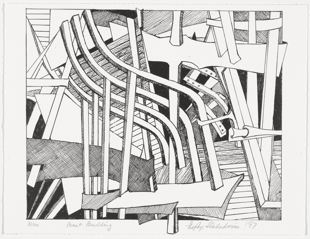 Boat Building from American Abstract Artists 60th Anniversary Print Portfolio