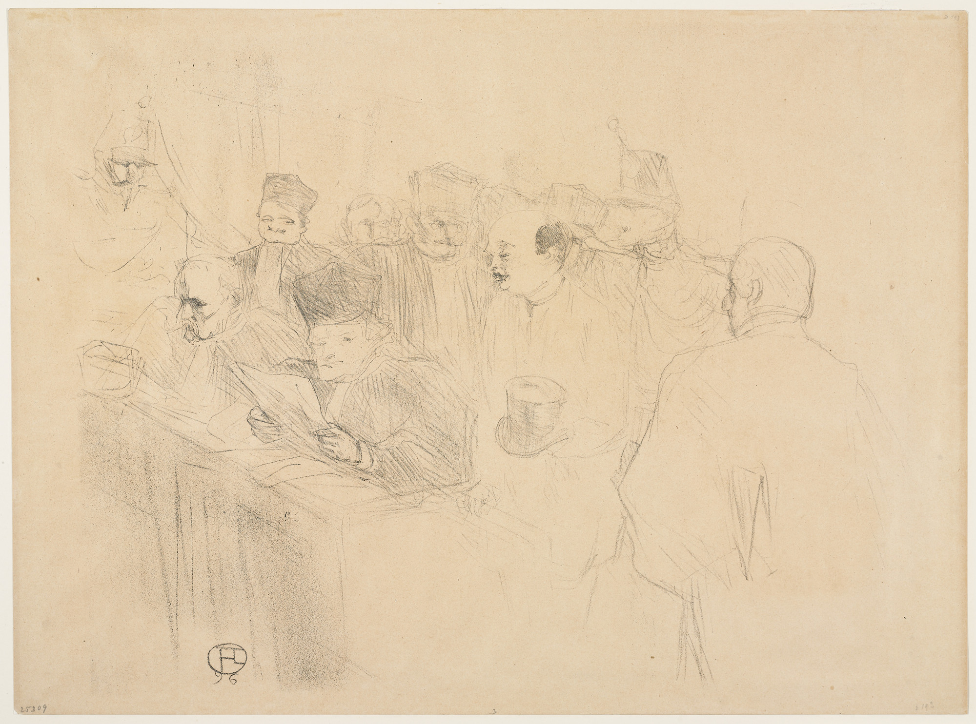 Henri de Toulouse-Lautrec. The Arton Trial (Procès Arton), third plate