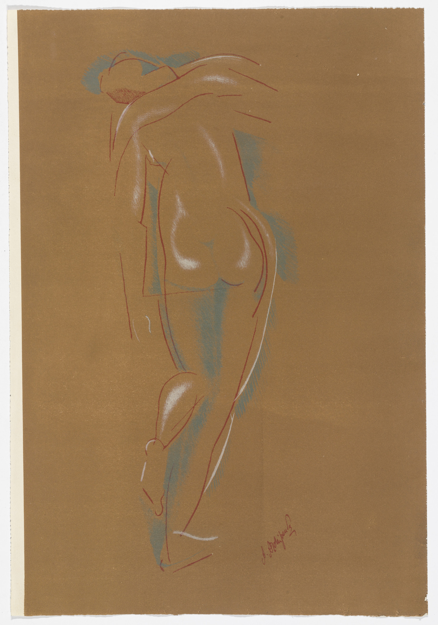 Alexander Archipenko. Untitled (Figure Study) from the portfolio Alexandre Archipenko: Dreizehn Steinzeichnungen