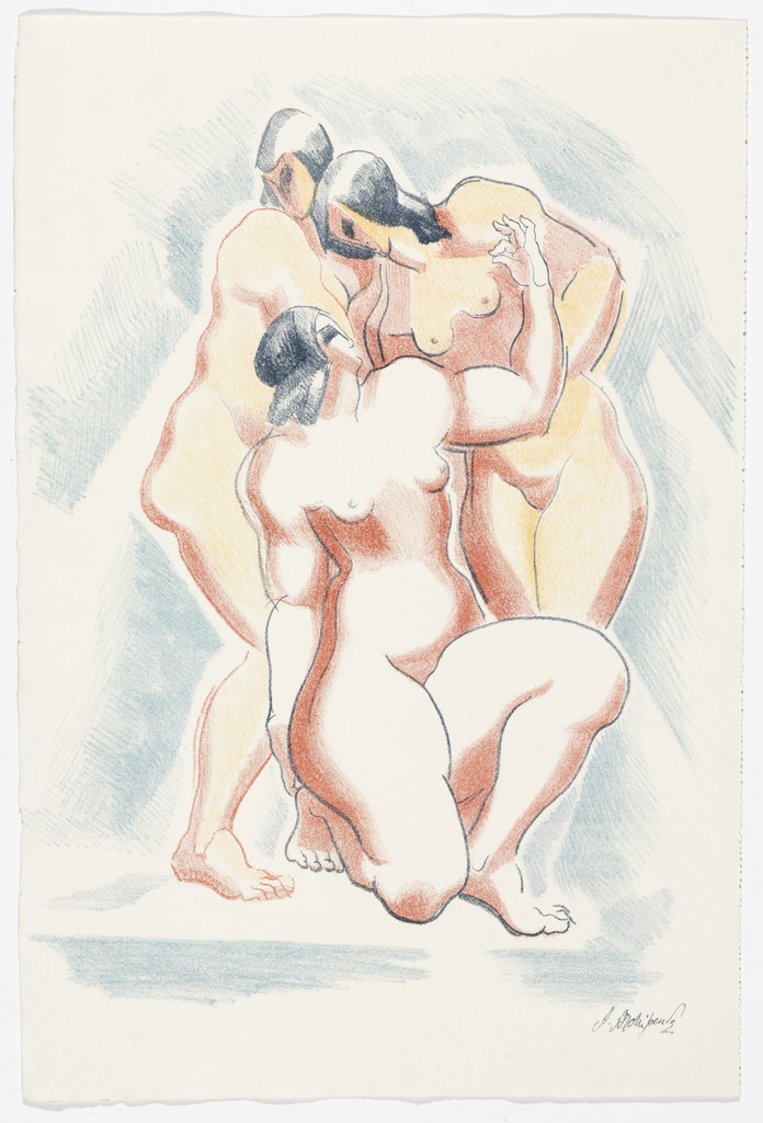 Untitled (Three Female Figures) from the portfolio Alexandre Archipenko: Dreizehn Steinzeichnungen