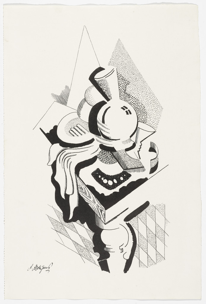 Untitled (Still Life with Vase) from the portfolio Alexandre Archipenko: Dreizehn Steinzeichnungen