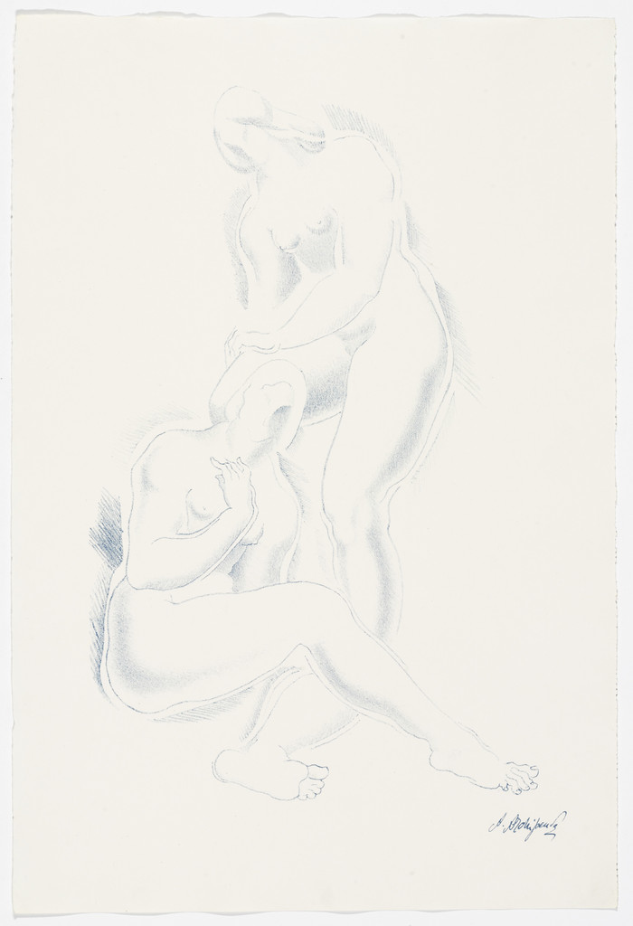 Untitled (Two Women) from the portfolio Alexandre Archipenko: Dreizehn Steinzeichnungen