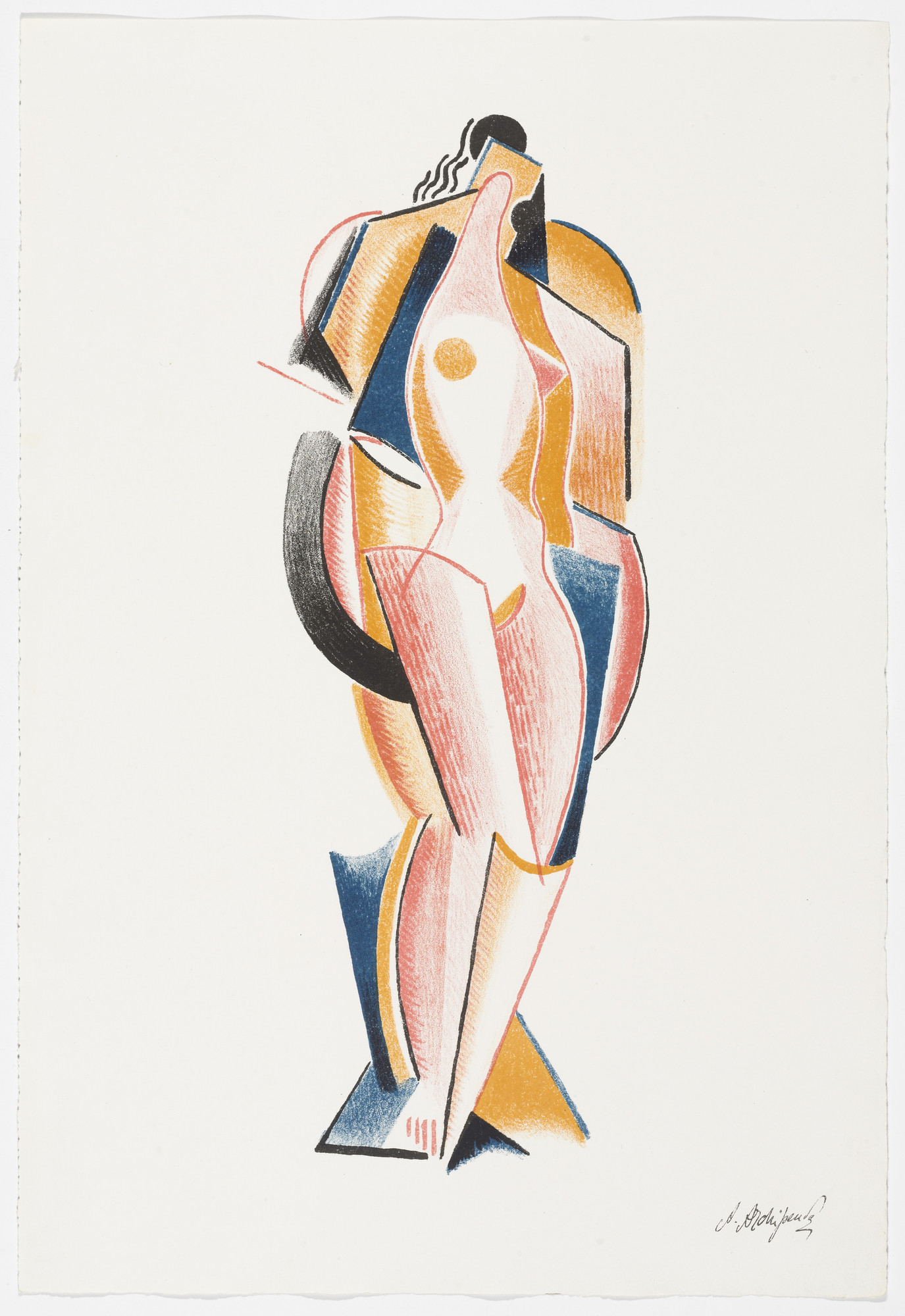 Alexander Archipenko. Untitled (Standing Woman) from the portfolio Alexandre Archipenko: Dreizehn Steinzeichnungen