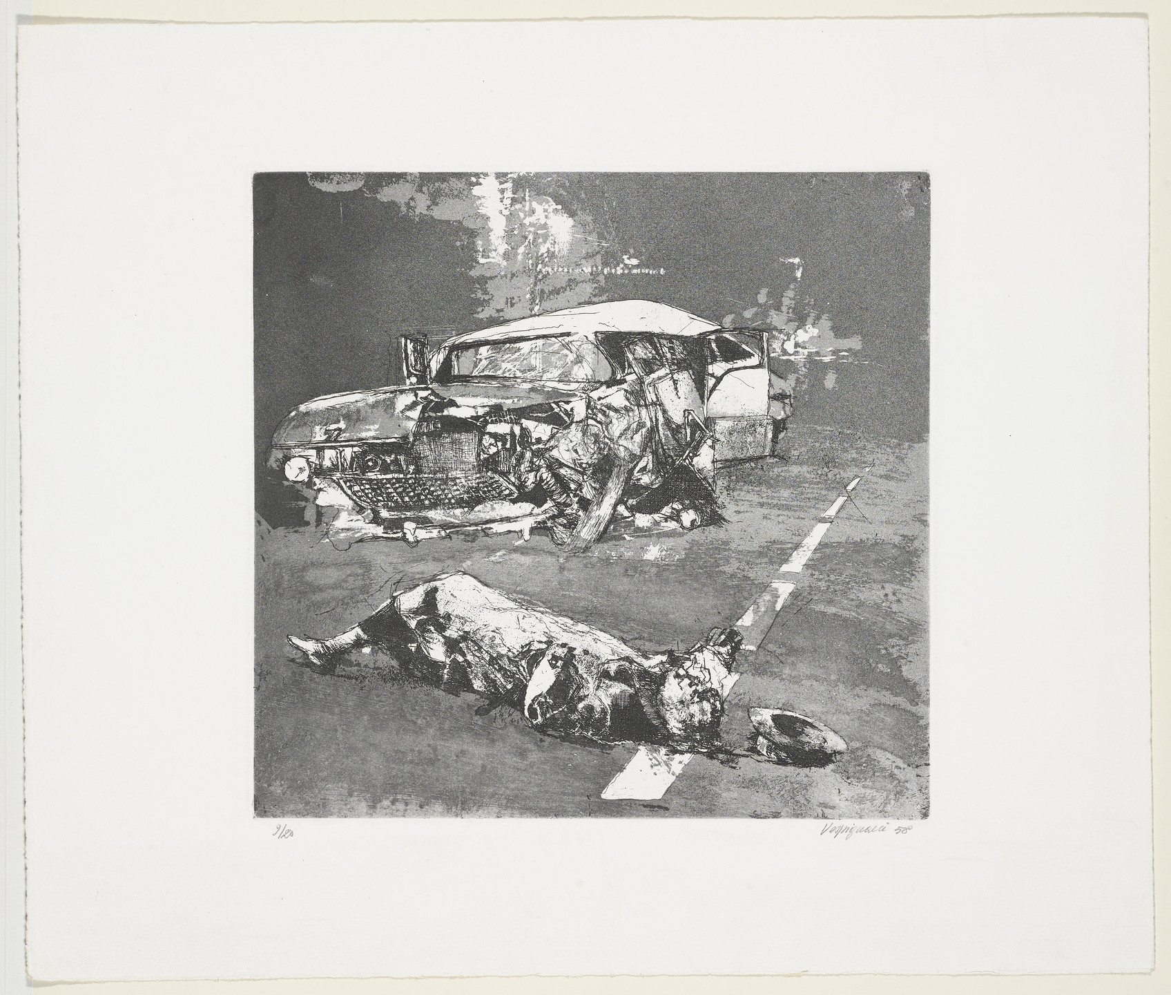 Renzo Vespignani. Accident. 1958