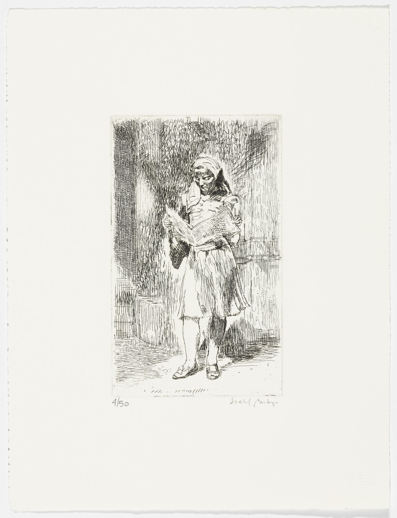 Girl with Newspaper from the portfolio Eight Etchings II, 1936-1959