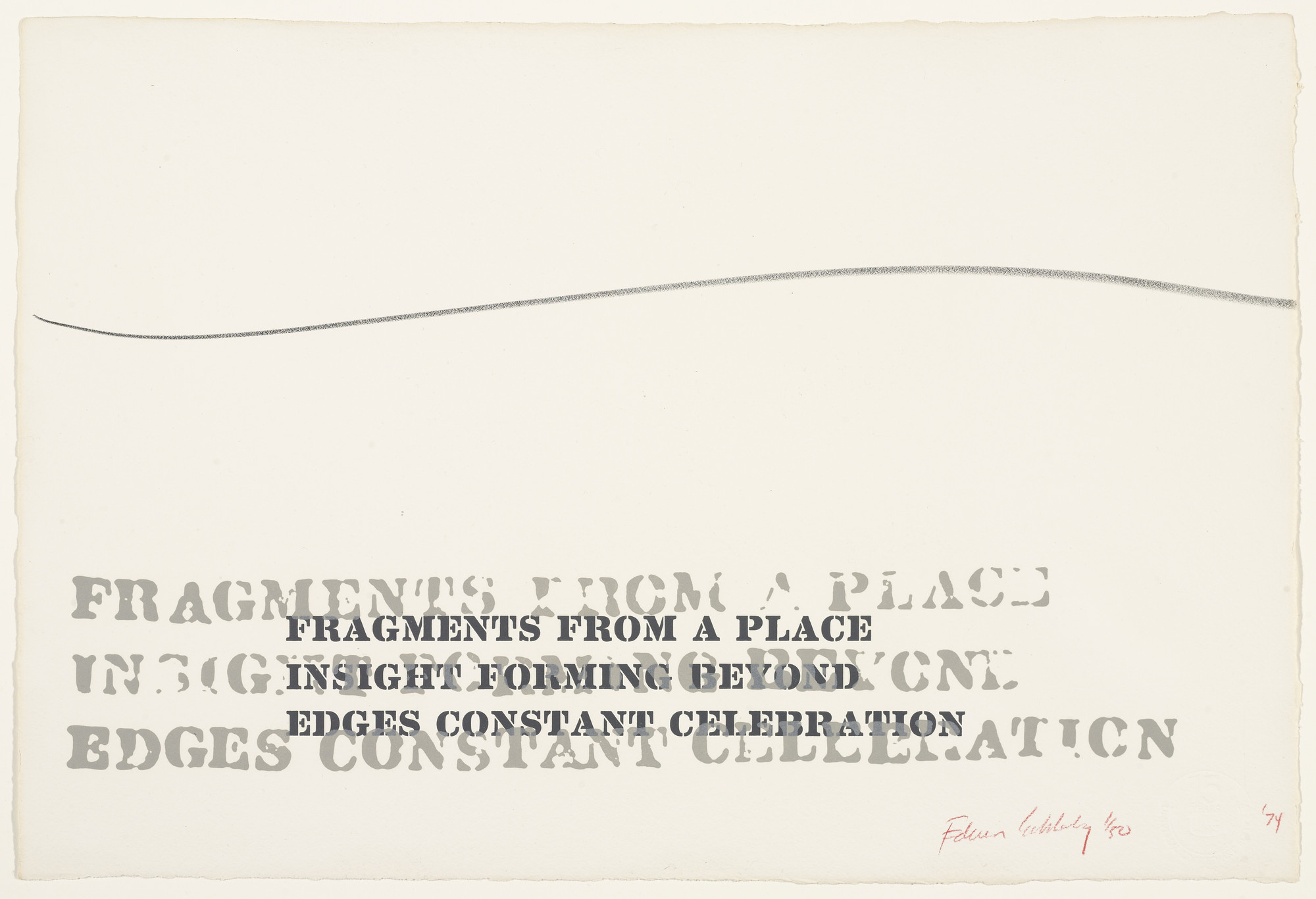 Edwin Schlossberg. Fragments from a Place. 1974