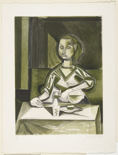 Woman with a Carafe and Glass of Water