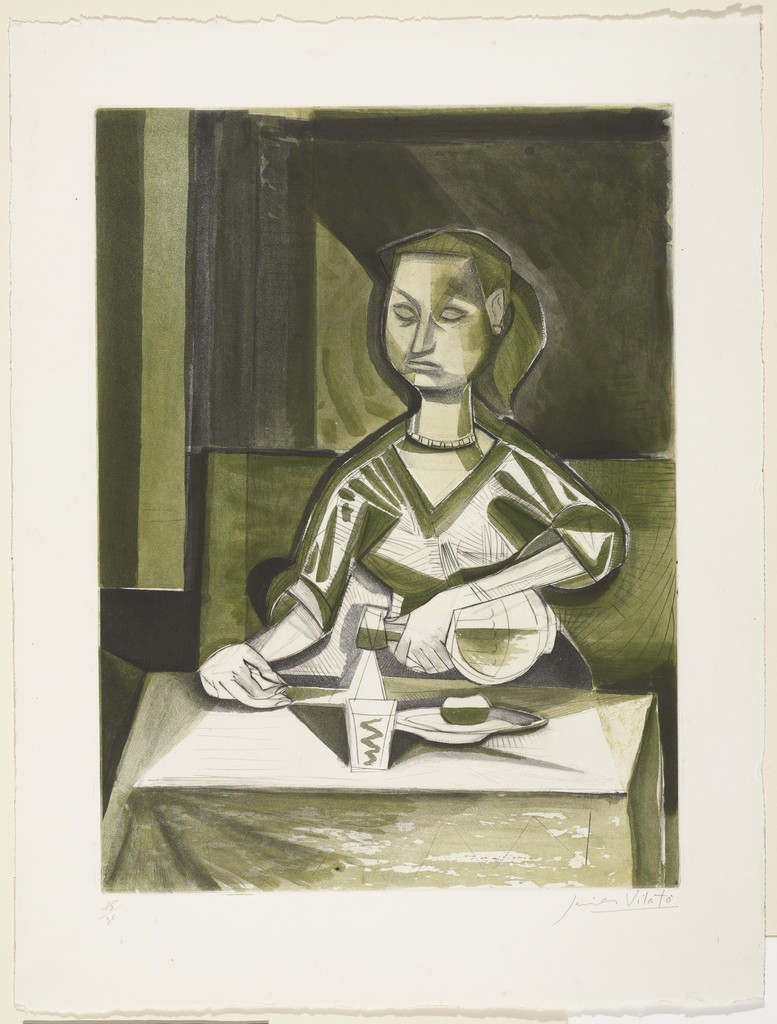Woman with a Carafe and Glass of Water