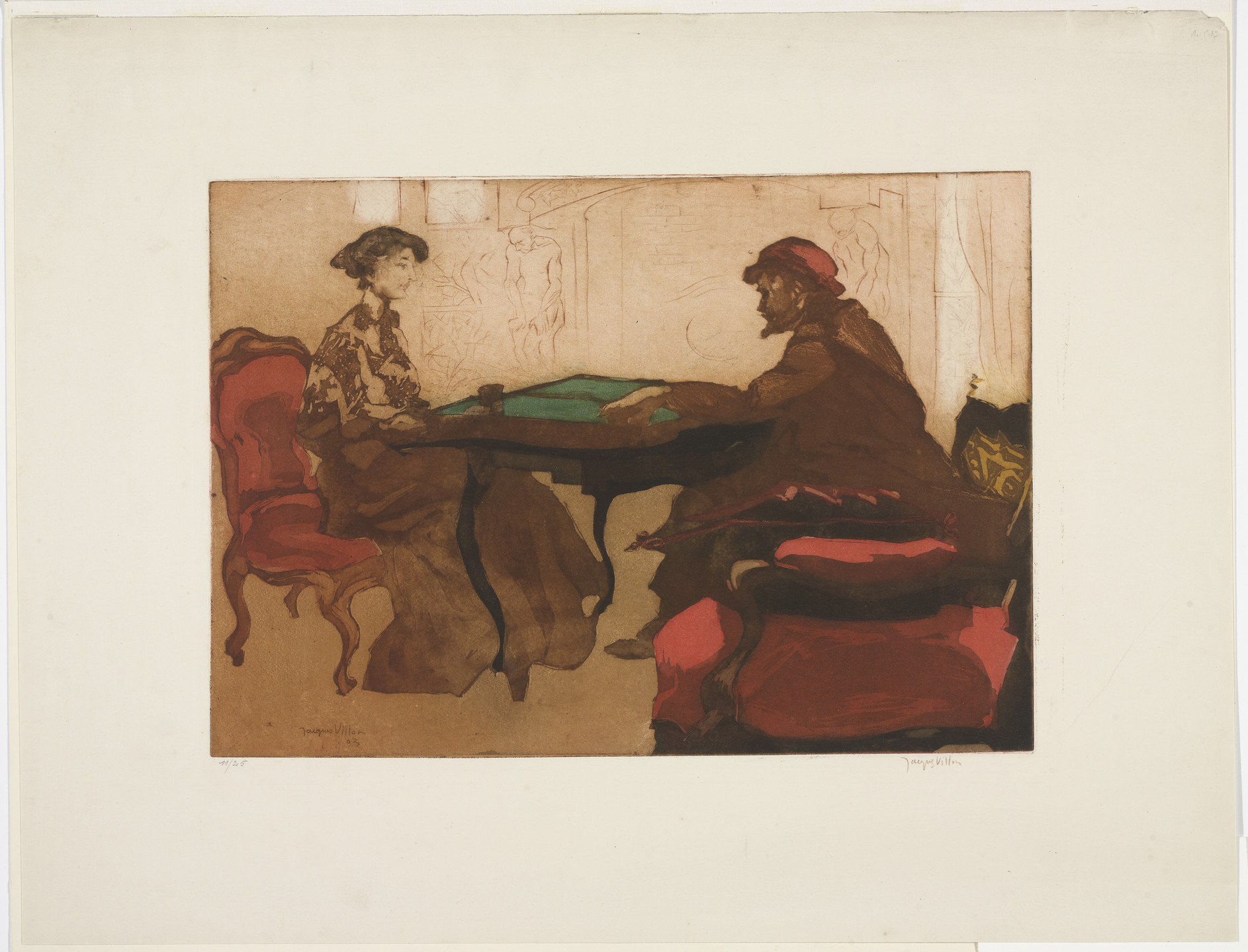 Jacques Villon. The Game of Backgammon (La Partie de jacquet). 1903