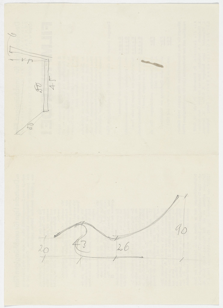 Reclining Chair without Arms (Elevation sketch)