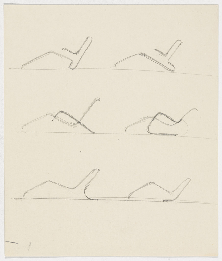 Reclining Chair with Arms. (Elevation sketches)