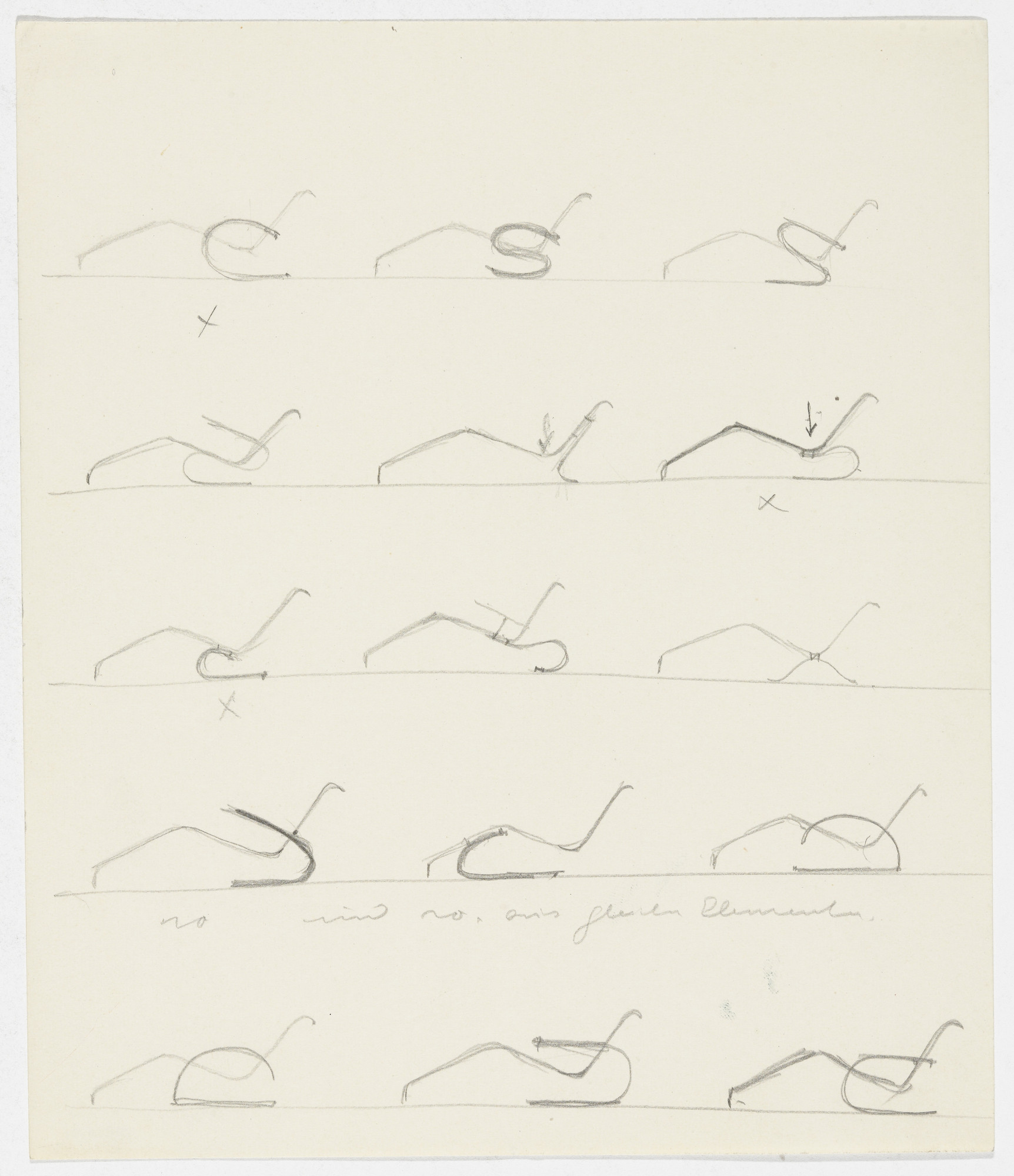 Ludwig Mies van der Rohe. Reclining Chair with Arms. Reclining Chair without Arms