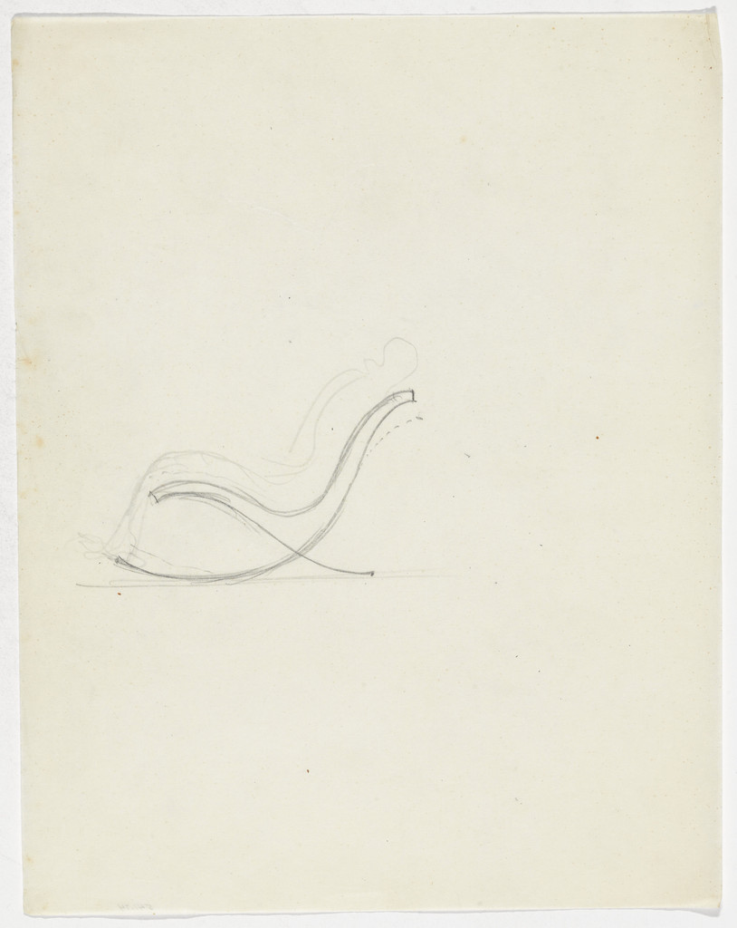 Lounge Chair without Arms (Elevation sketch with figure)