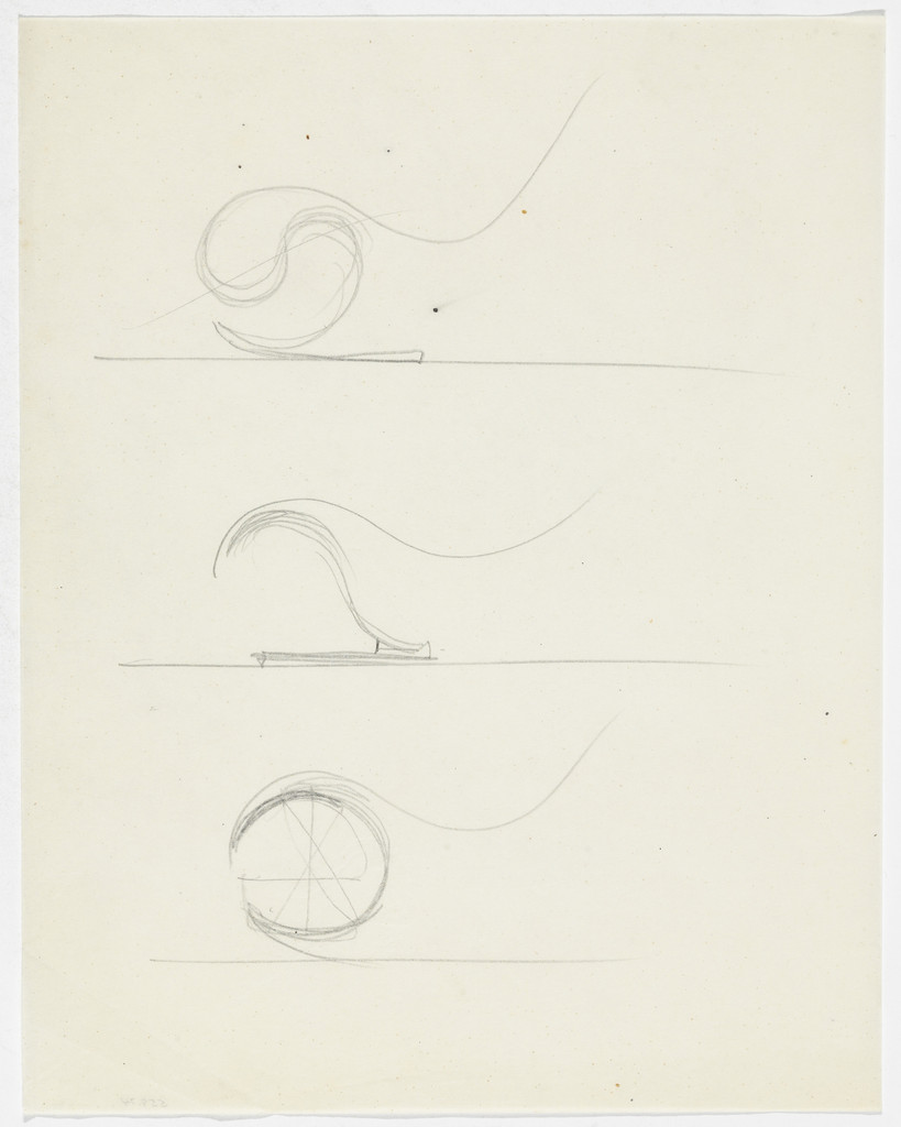 Reclining Chair without Arms (Three elevation sketches)