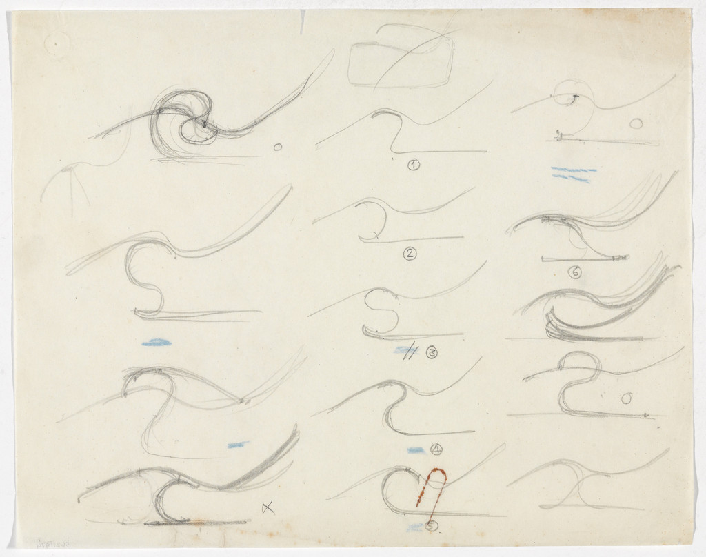 Reclining Chair with and without Arms (Sixteen elevation sketches)