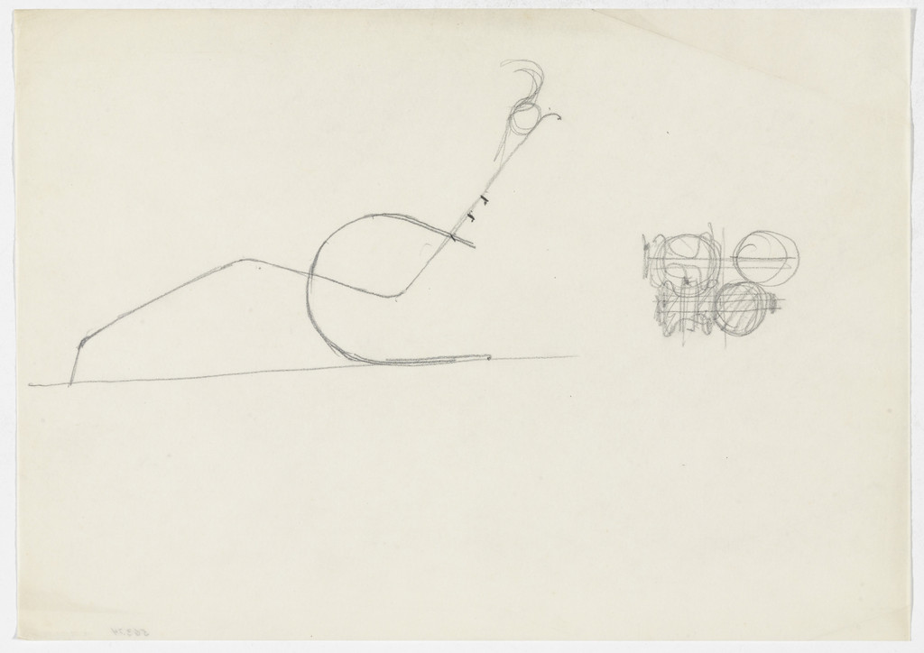 Reclining Chair with Arms (Elevation sketch; unidentified sketch)