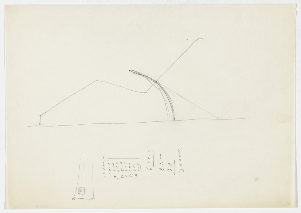 Reclining Chair with Arms (Elevation sketch)
