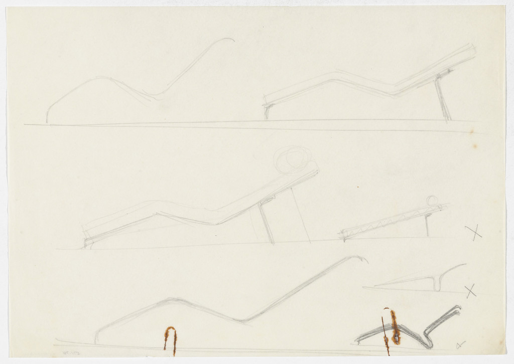 Reclining Chair without Arms (Seven elevation sketches)