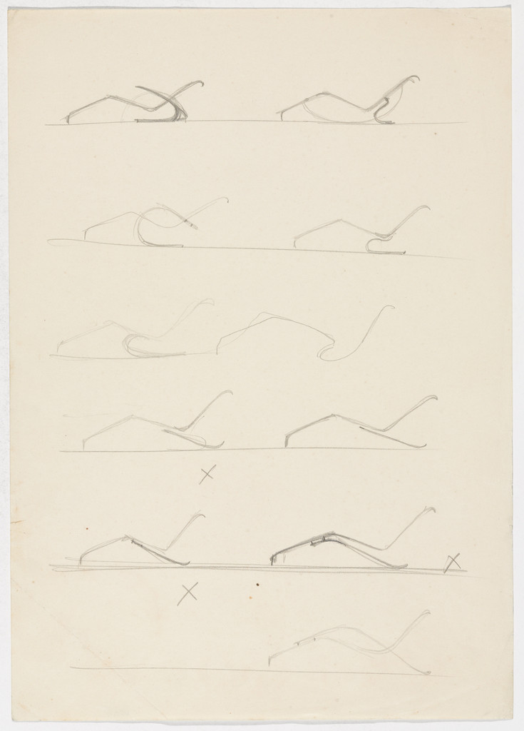 Reclining Chair without Arms. Reclining Chair with Arms. (Elevation sketches)