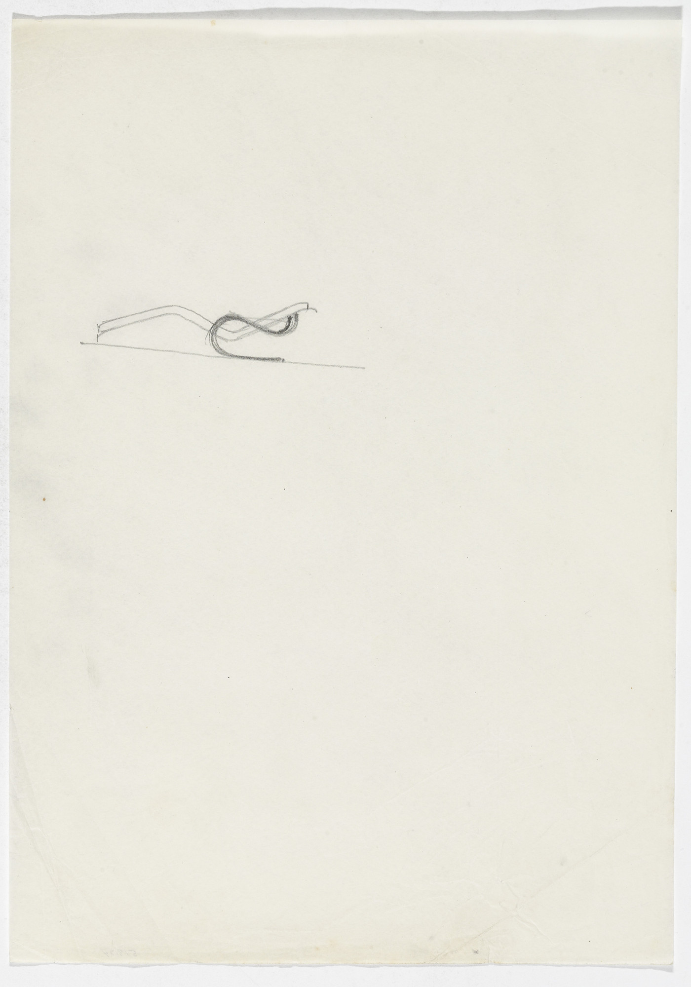 Ludwig Mies van der Rohe. Reclining Chair with Arms (One elevation sketch)