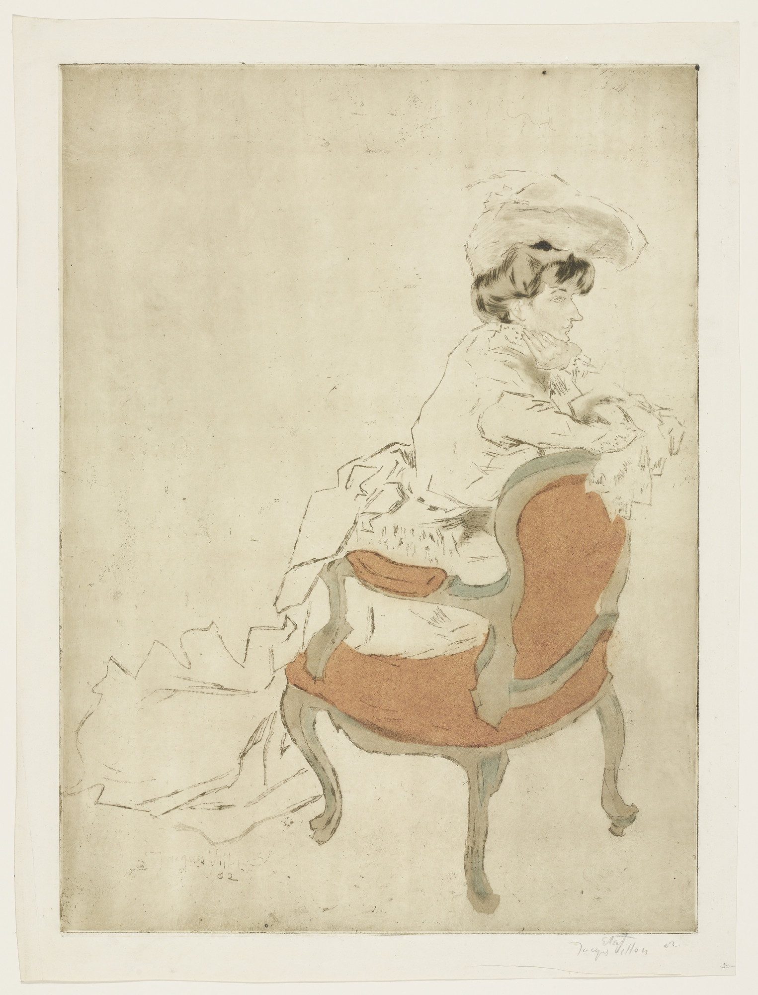 Jacques Villon. The Parisian, Turned to the Right ( La Parisienne, tournée à droite )