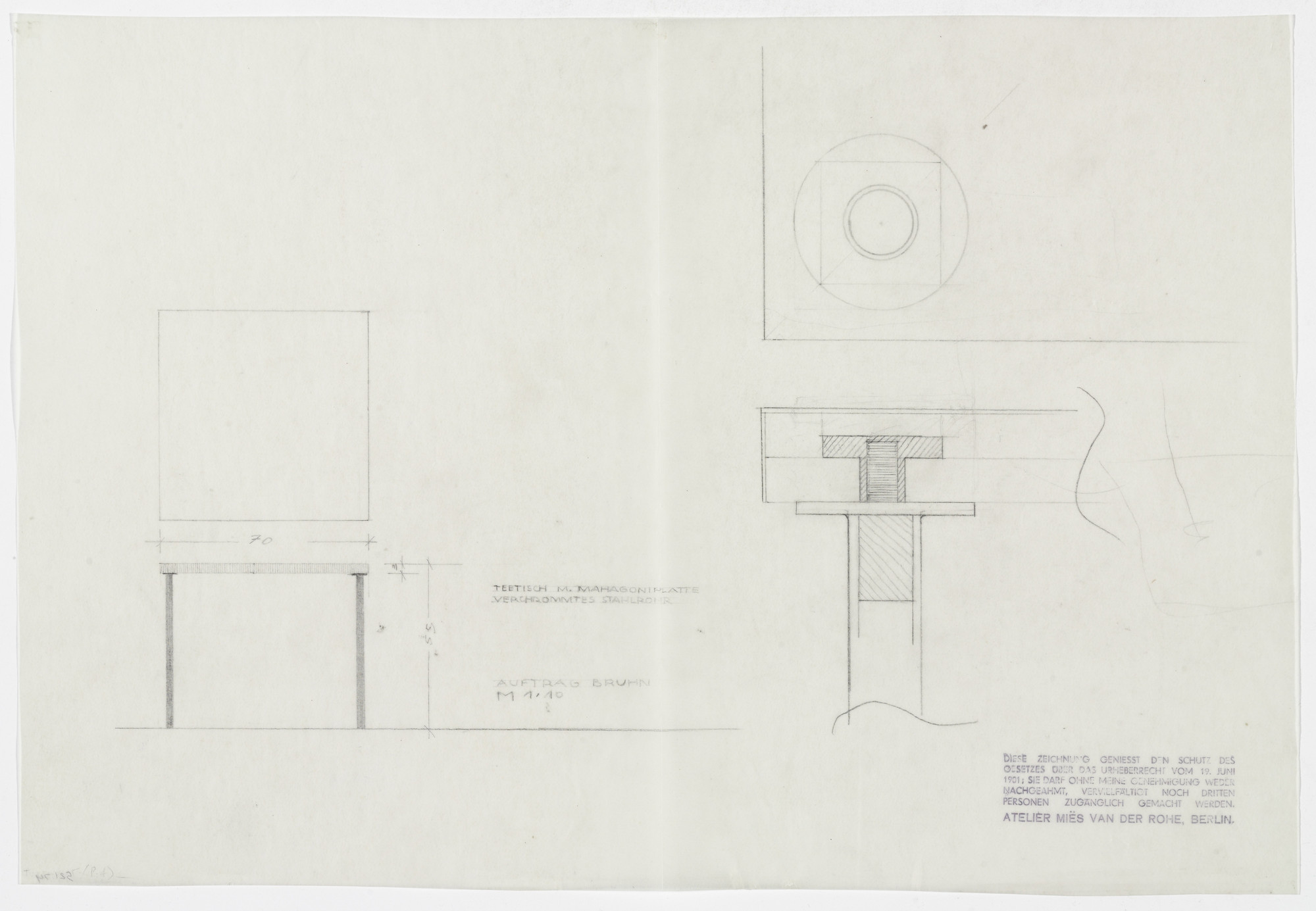 Ludwig Mies van der Rohe. Brno Tea Table