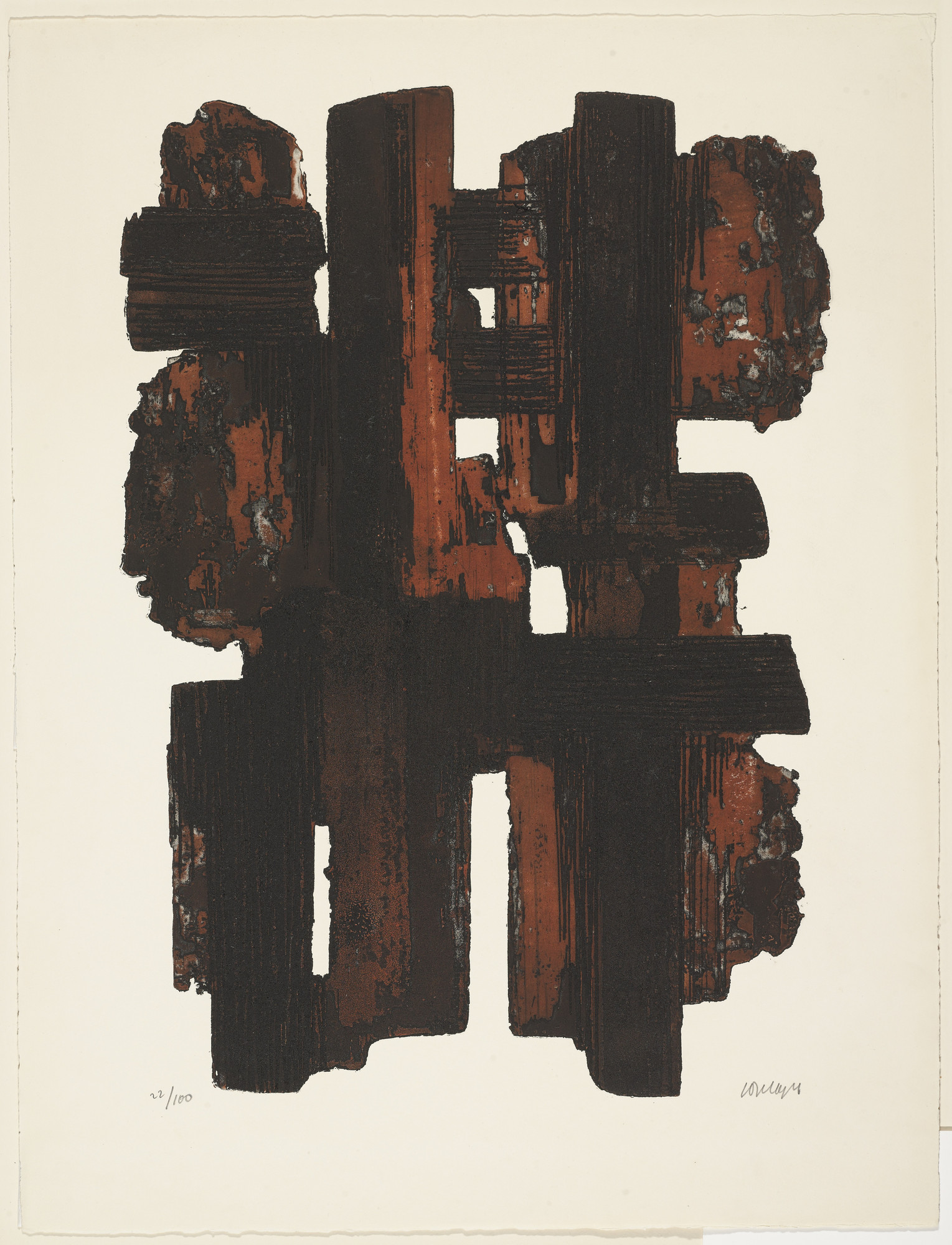 Soulages、Untitled、海外版超希少レゾネ、新品額付 Pierre Soulages. Untitled. (1957) | MoMA