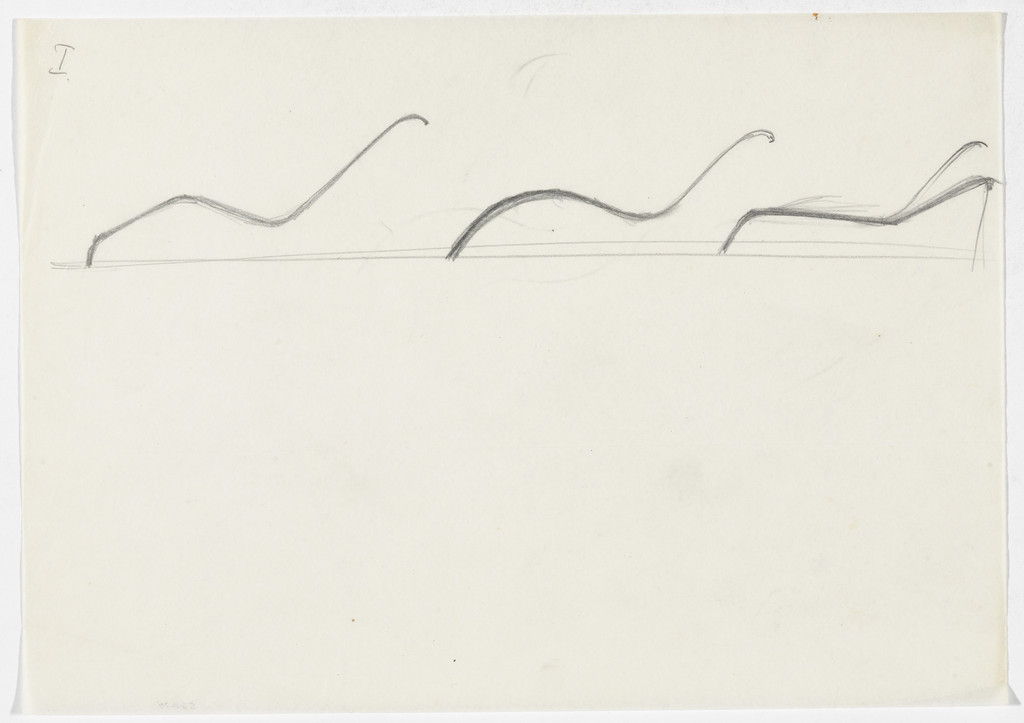 Reclining Chair without Arms (Three elevation sketches)