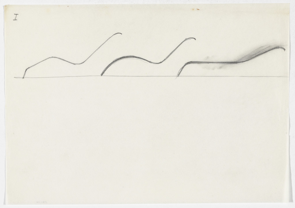 Reclining Chair without Arms (Three elevation sketches)