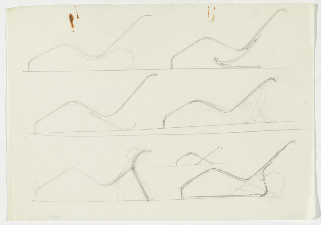 Reclining Chair without Arms (Seven elevation sketches)