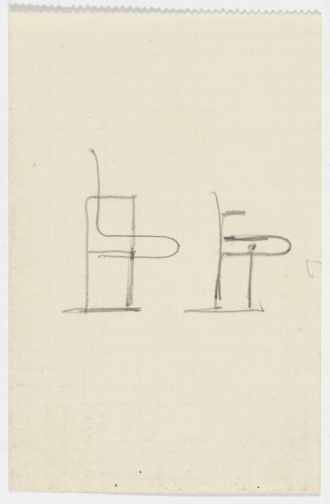 Chair with Arms (Two elevation sketches)