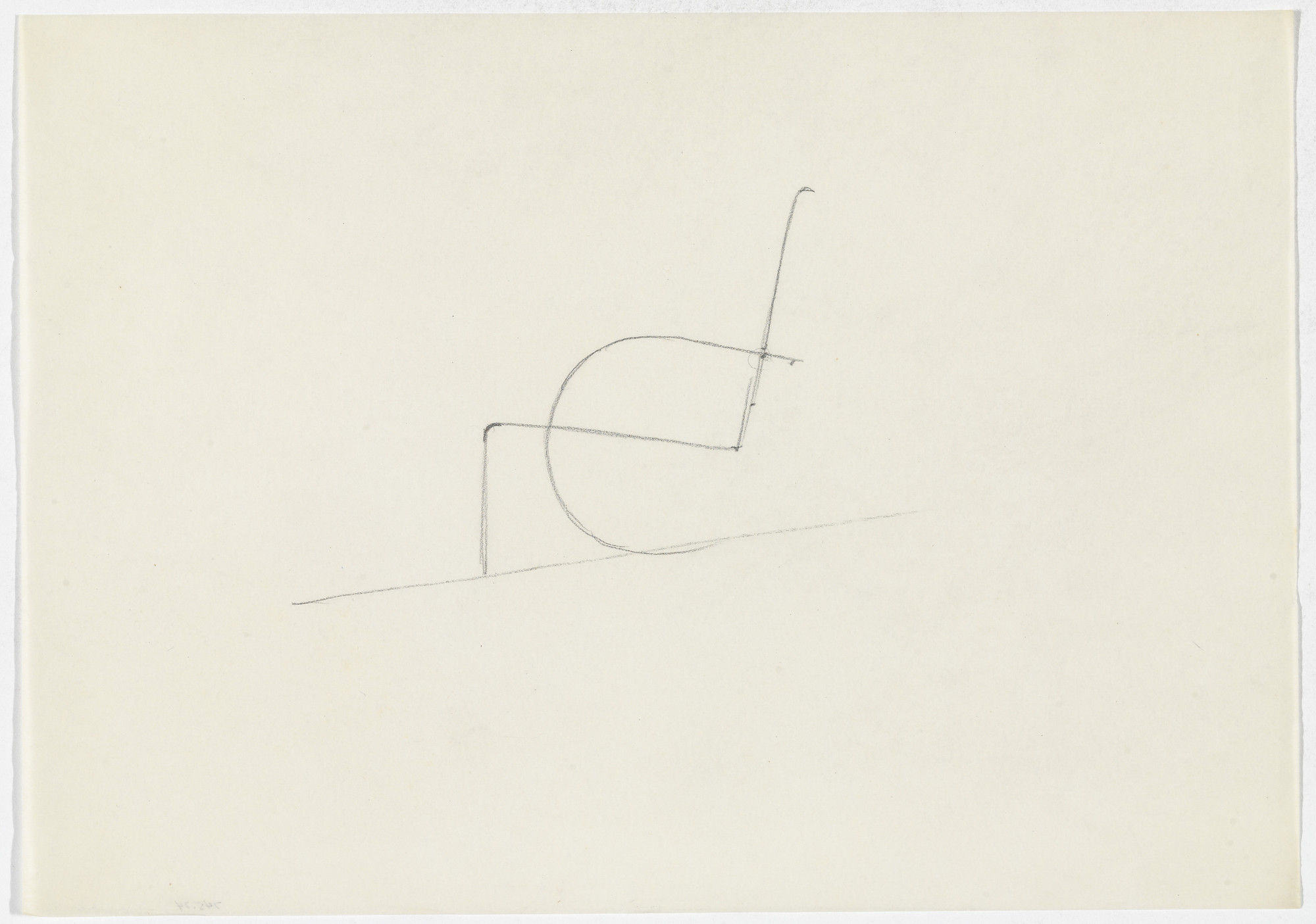 Ludwig Mies van der Rohe. Lounge Chair with Arms (Elevation sketch)