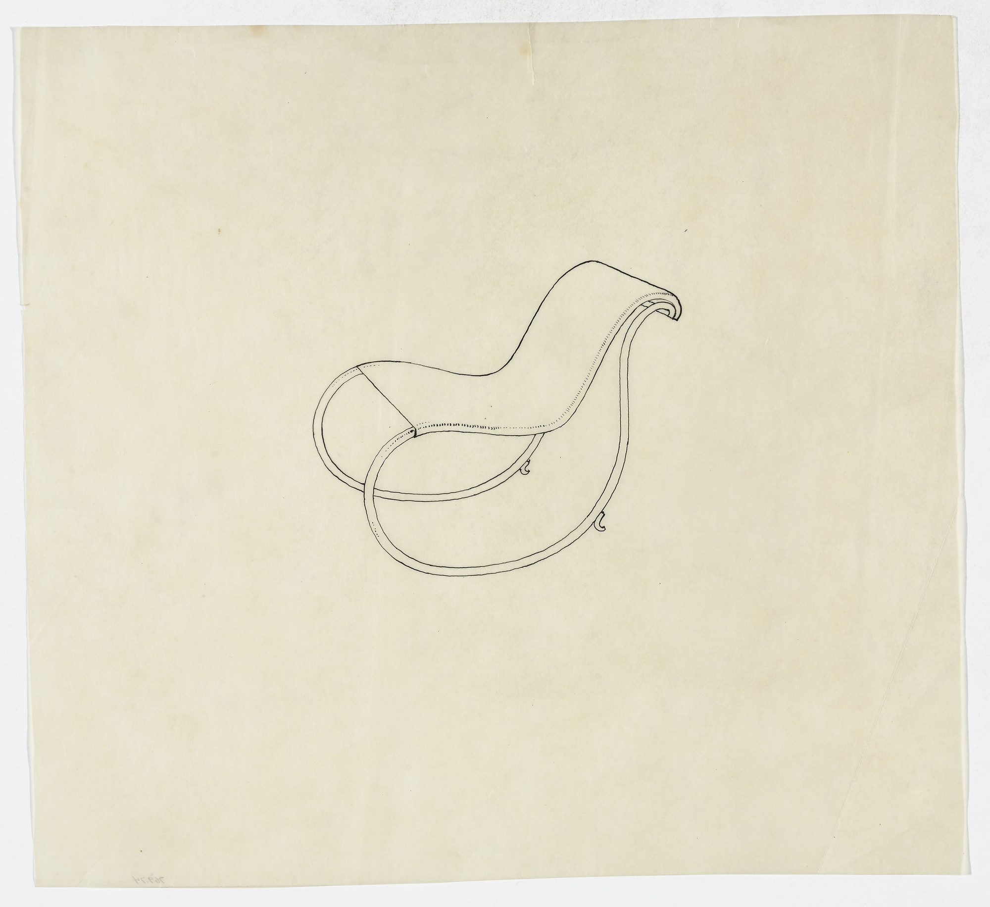 Ludwig Mies van der Rohe. Lounge Chair with Rocker, without Arms (Perspective sketch)