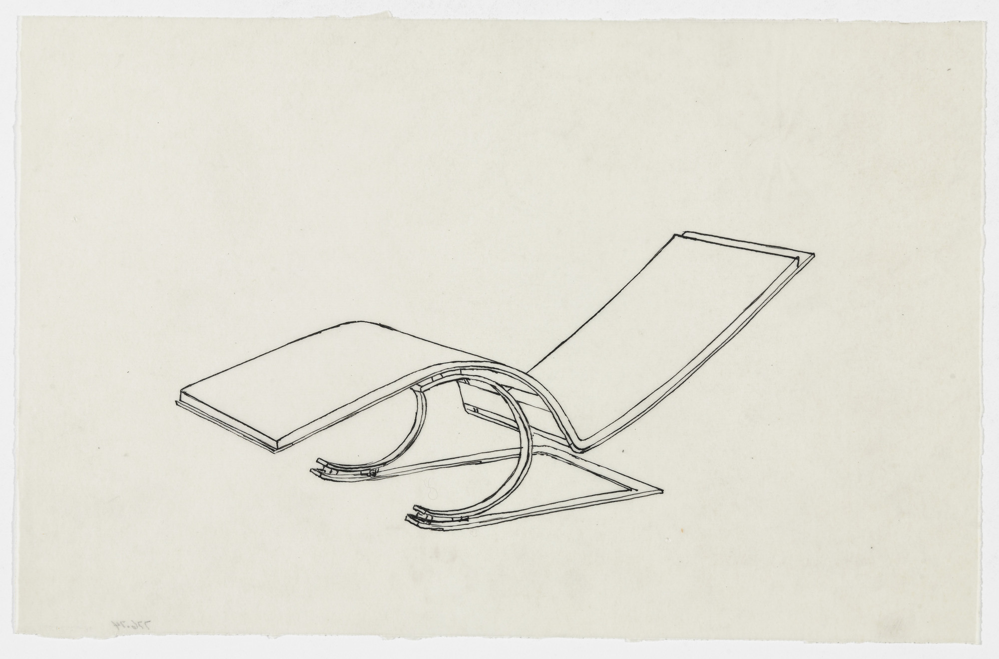 Ludwig Mies van der Rohe. Reclining Chair without Arms (Perspective sketch)